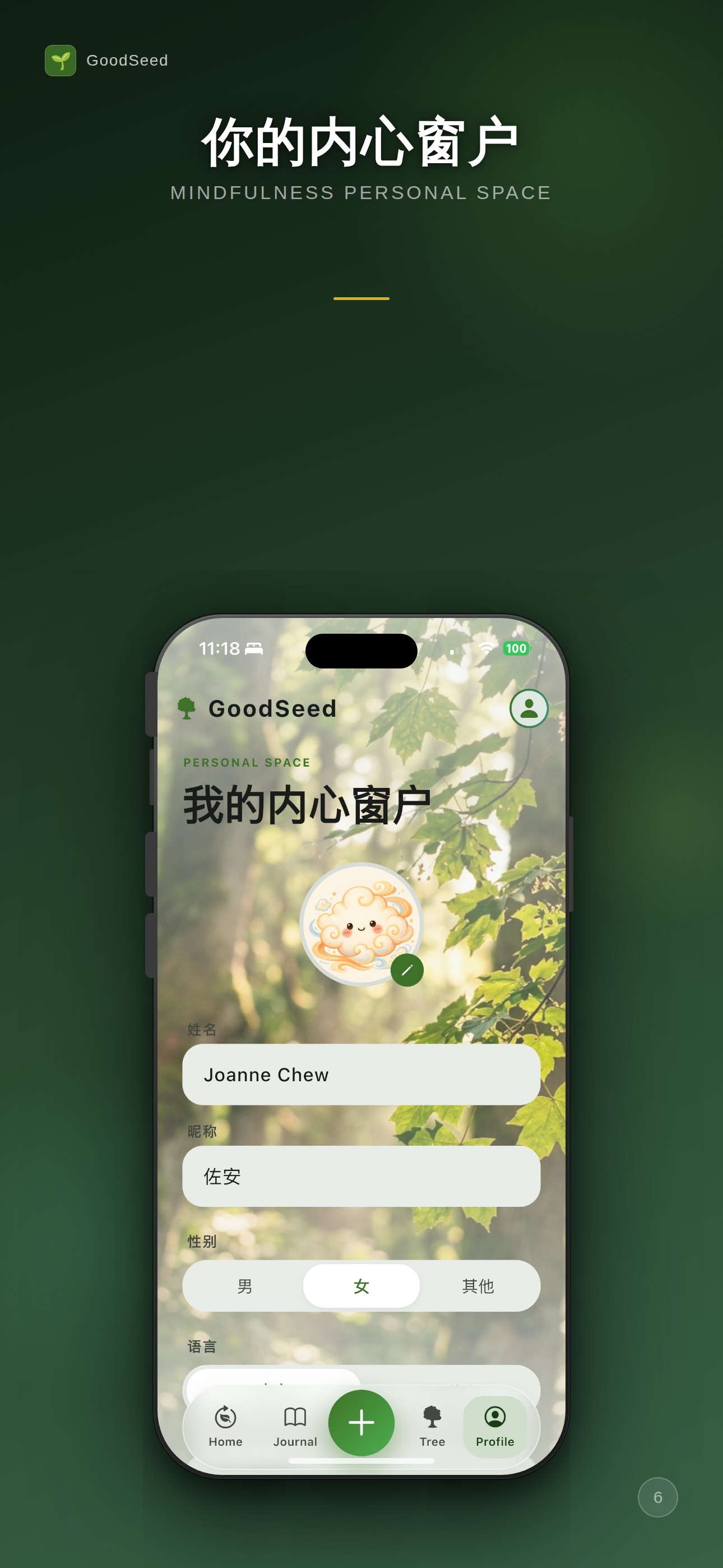 Profile screen